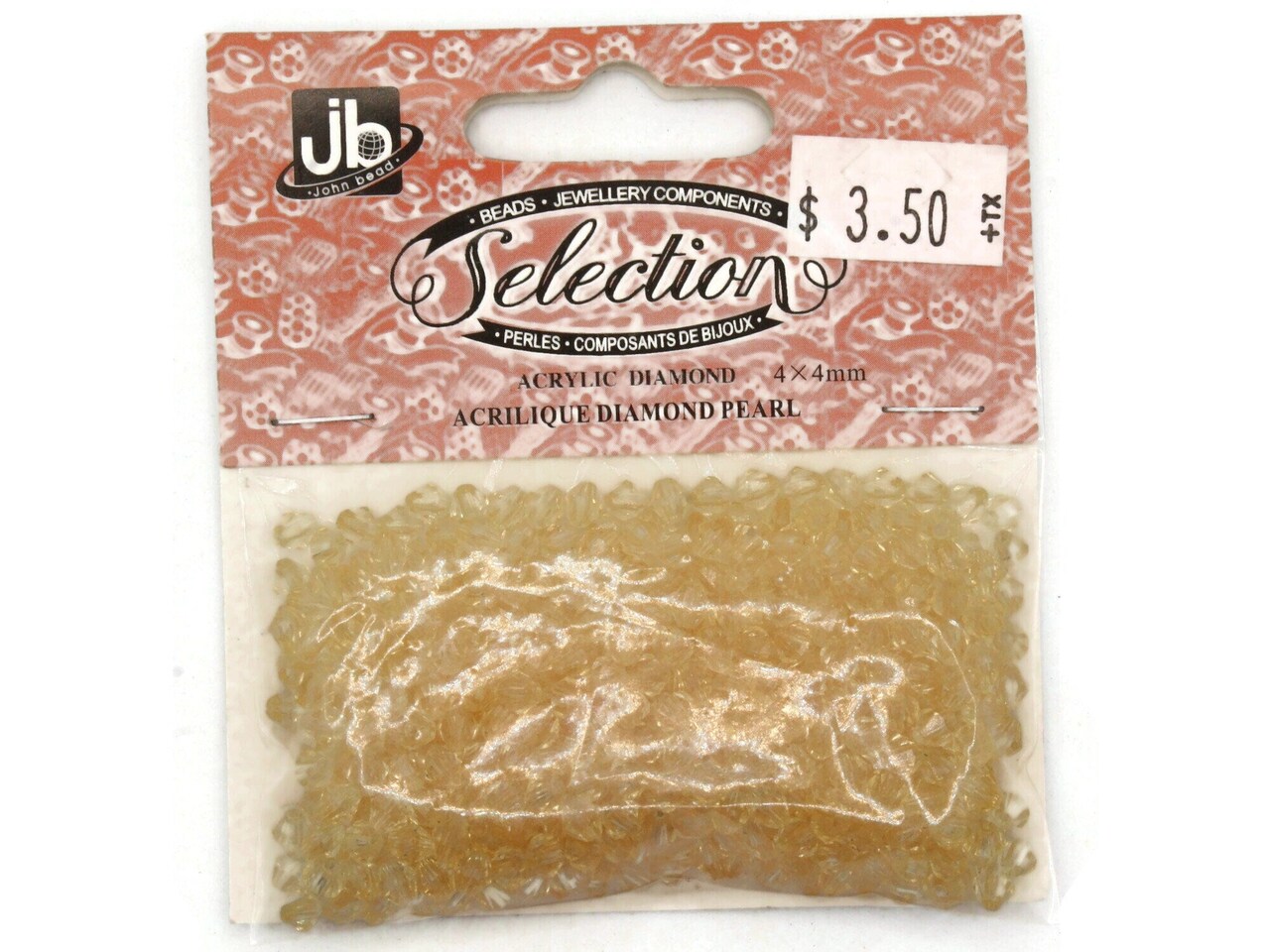 500 4mm Light Yellow Faceted Bicone Acrylic Beads - John Beads